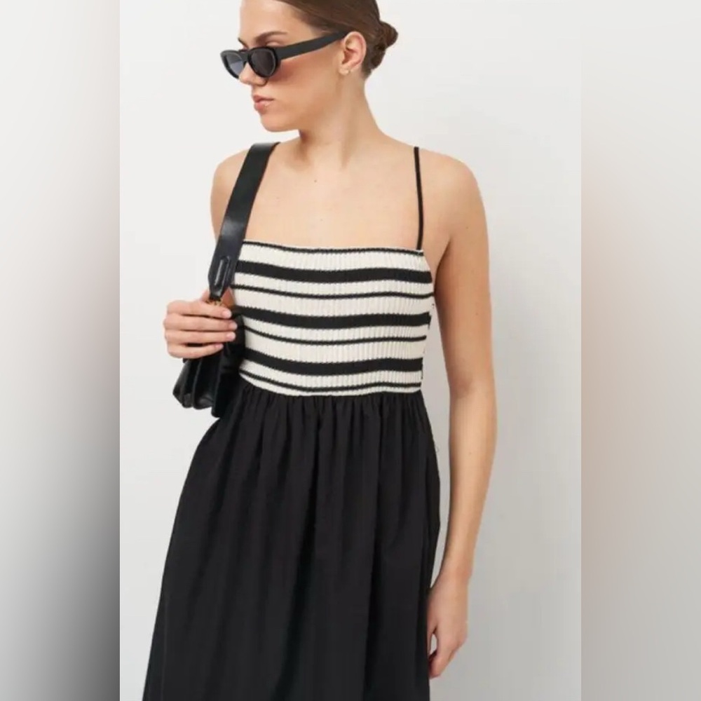 Zara Midi Dress Black/White size medium - Picture 2 of 10